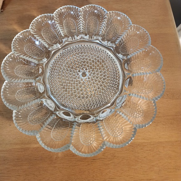 Indiana Glass Other - vintage Indiana Glass clear hobnail deviled Egg Plate tray platter dish